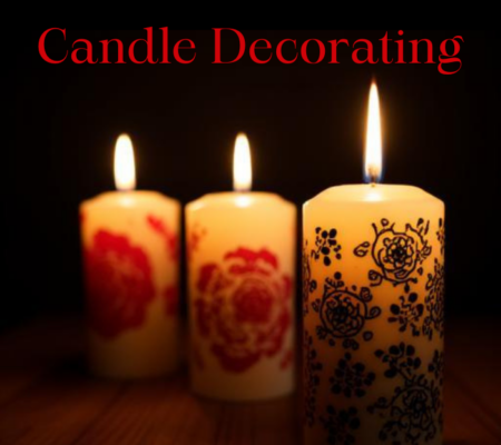 image of candles that have been decorated with colored wax