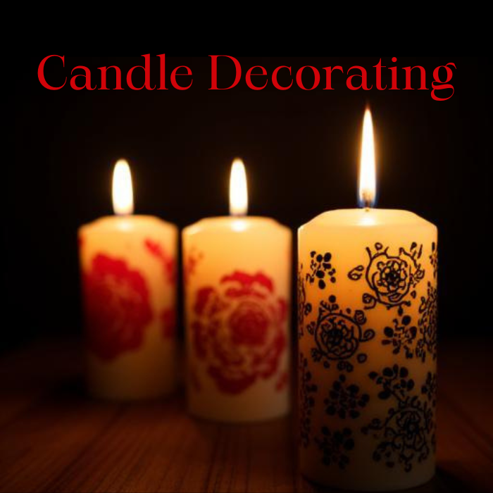 image of candles that have been decorated with colored wax