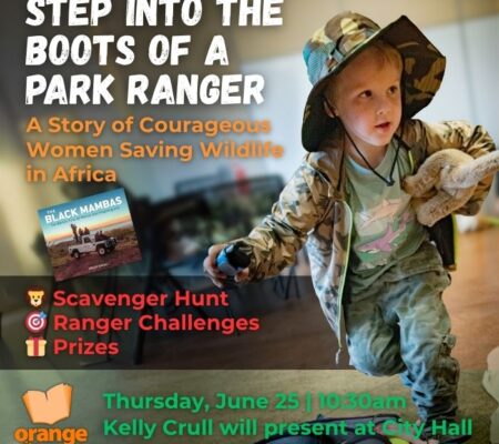 photo of child pretending to be a park ranger