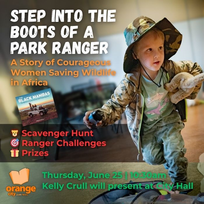 photo of child pretending to be a park ranger