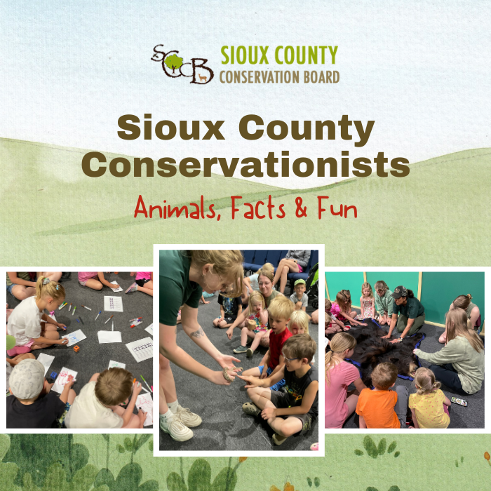 photos of kids at the Sioux County Conservation library event