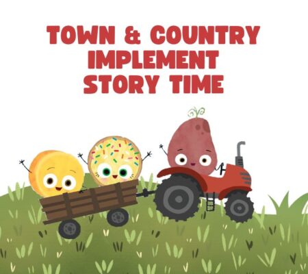 characters riding on a tractor and in a wagon